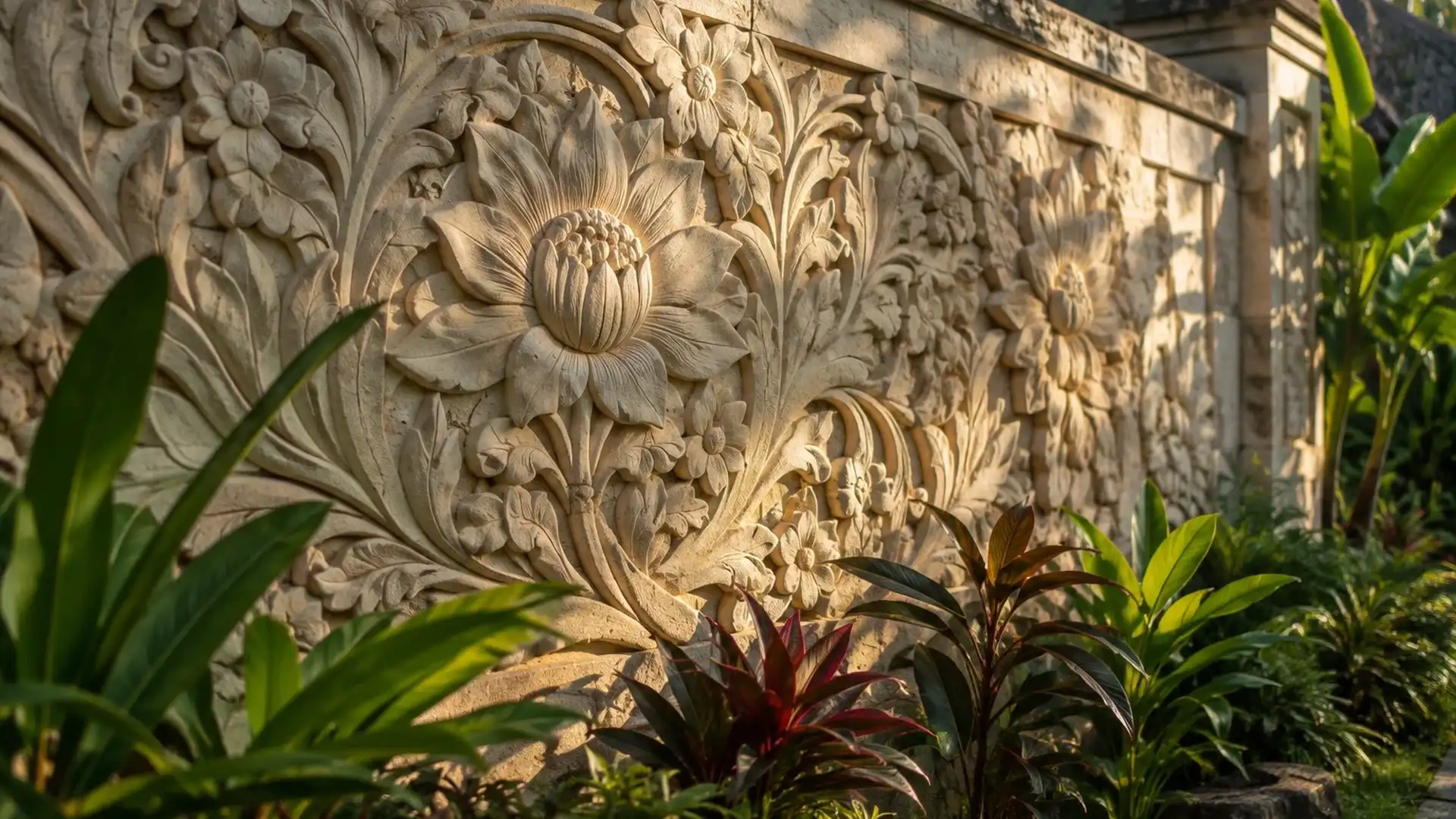 Paras stone carved wall panels from Bali, ExportBali natural stone export