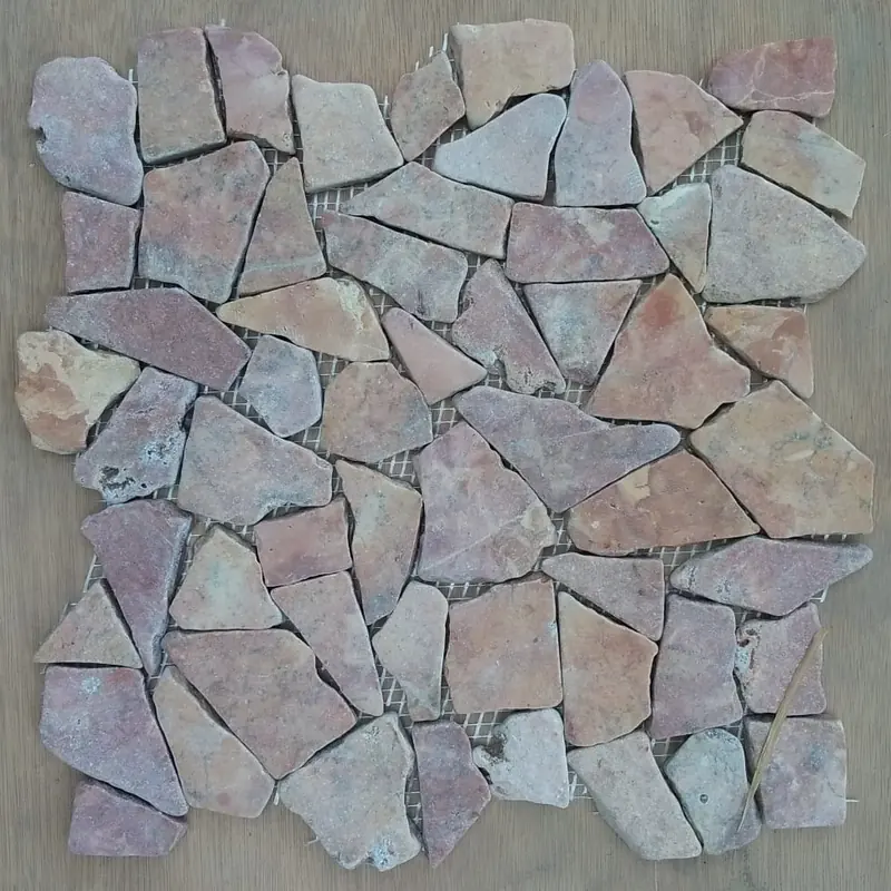 Crazy-cut natural stone mosaic tile sheet